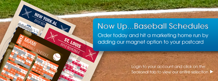 Baseball Schedules | Magnet Option to Your Postcard